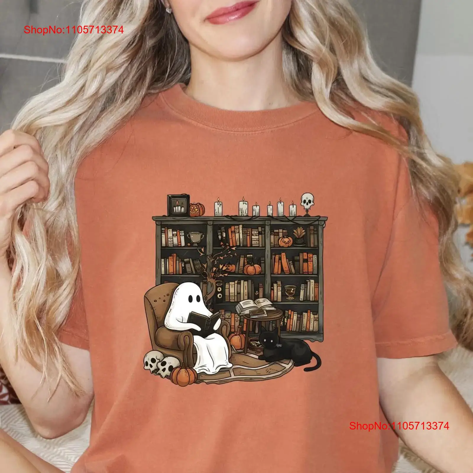 Vintage Fashion Library - Bookish GhosT T 셔츠 책 애호가를