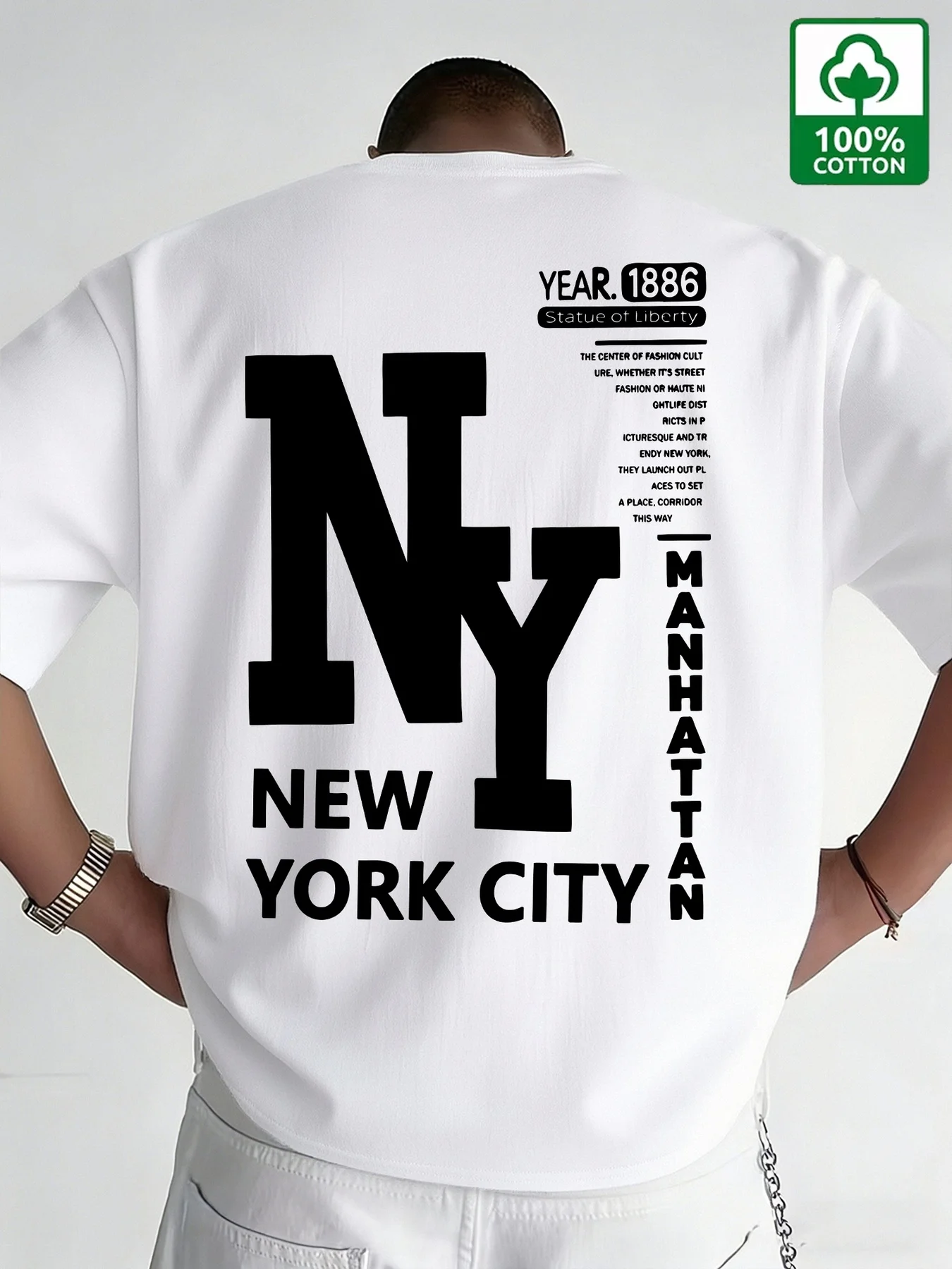 Vintage Fashion Nyc - 남성용 NYC 티셔츠 코튼 뉴욕시 레터