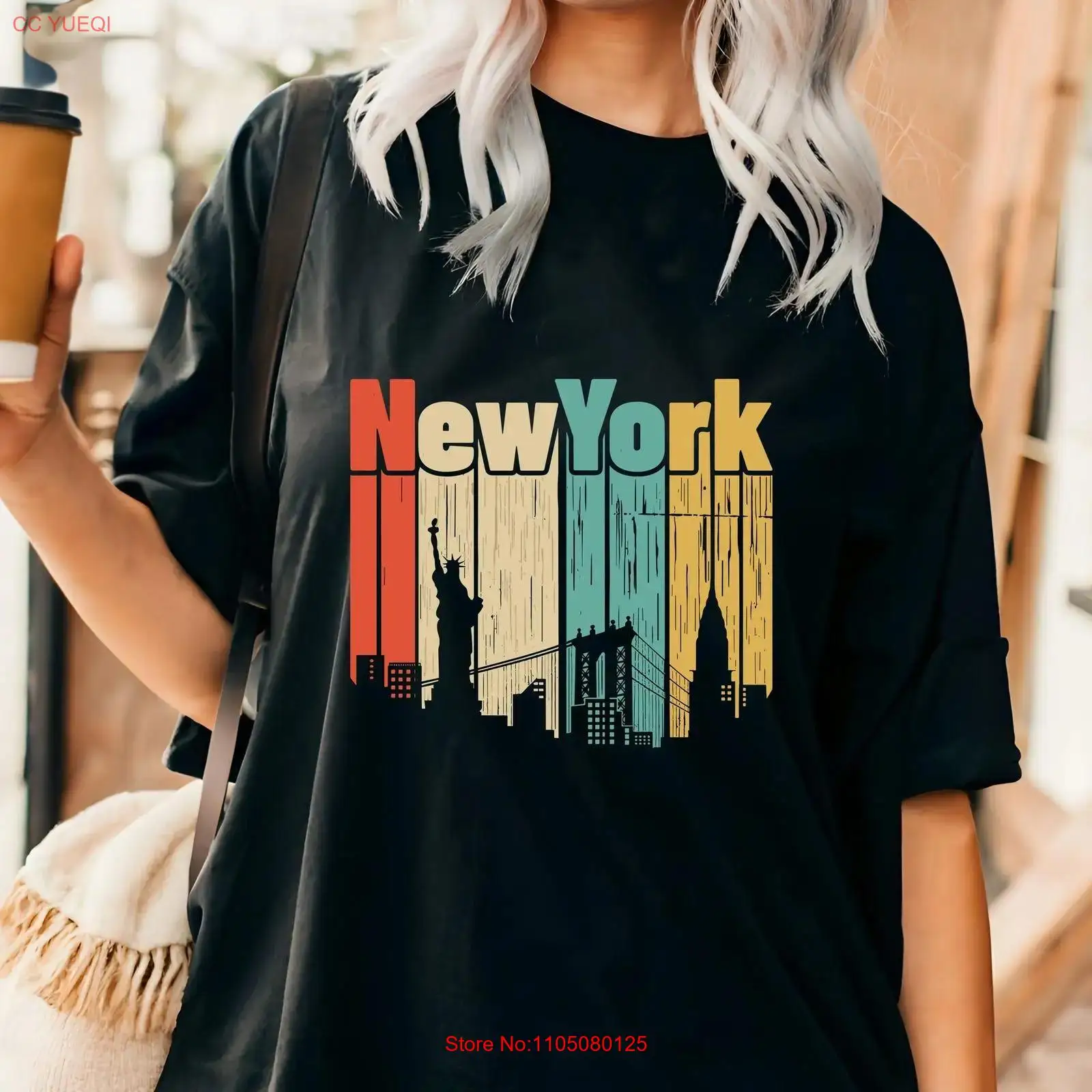 Vintage Fashion Nyc - 뉴욕 레트로 티셔츠 미국 여행 NYC