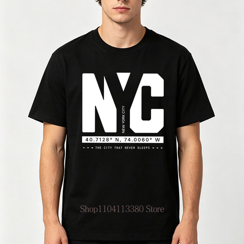 Nyc 그래픽 프린트 티셔츠 남성용 여름 캐주얼 패션  - Vintage Fashion Nyc 리뷰 및 가격