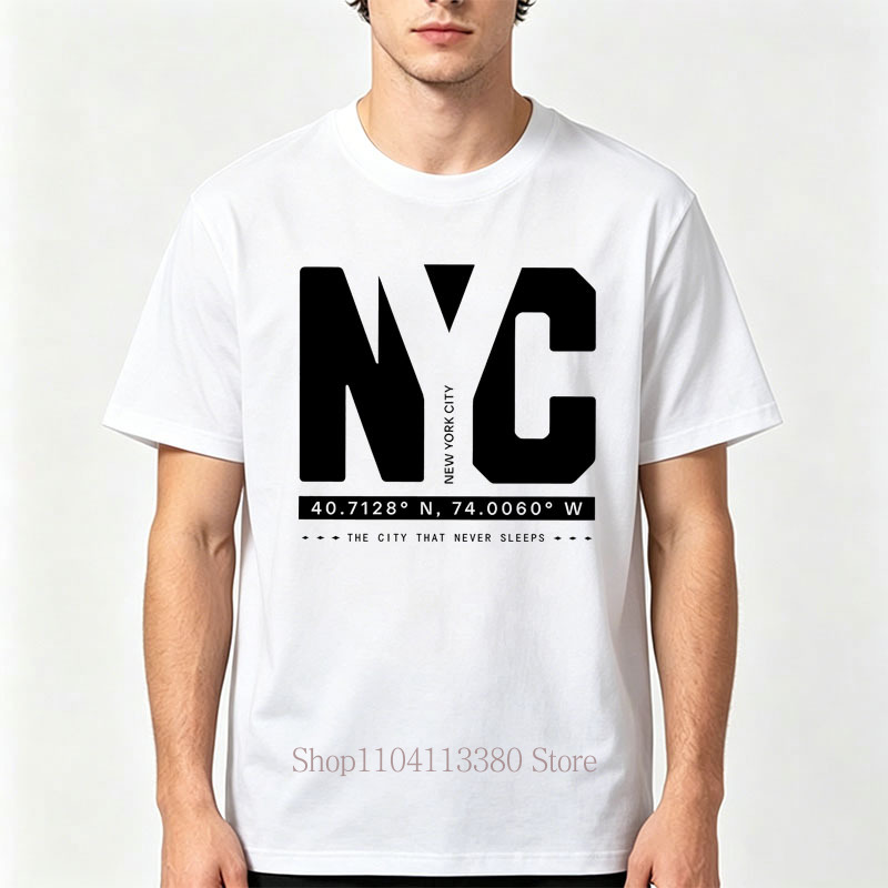 Nyc 그래픽 프린트 티셔츠 남성용 여름 캐주얼 패션  - Vintage Fashion Nyc 리뷰 및 가격