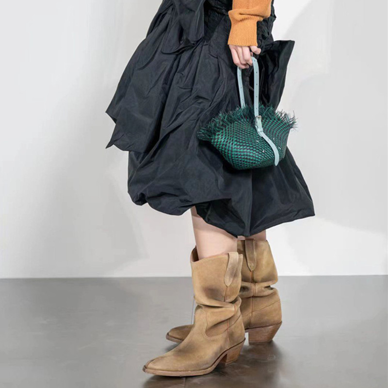 패션 빈티지 부츠 스플릿 토우즈 한국식 청키 힐 웨스턴 - Vintage Fashion Design 리뷰 및 가격