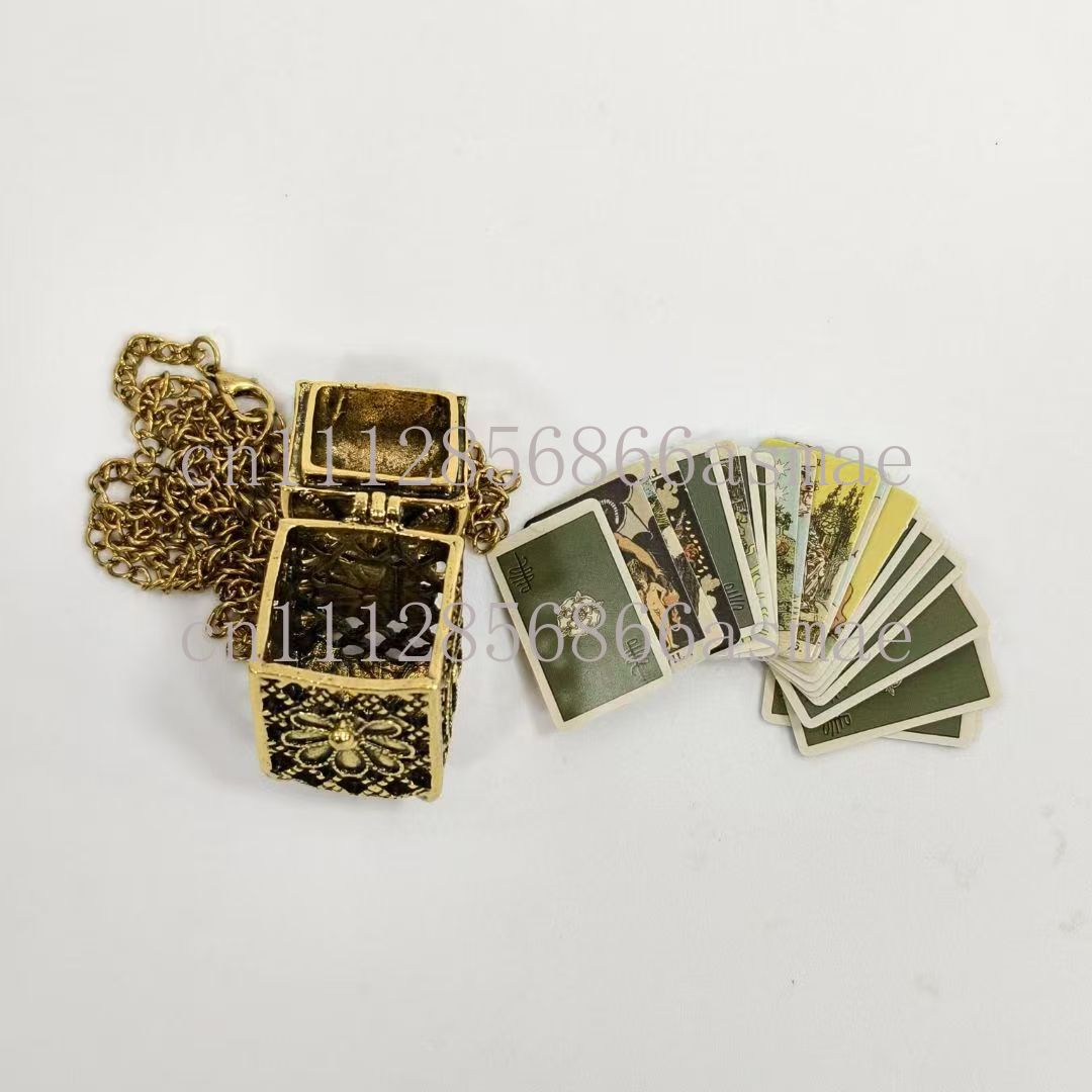 빈티지 합금 타로 카드 펜던트 목걸이 미니 메탈 박스  - Vintage Fashion Necklace 리뷰 및 가격