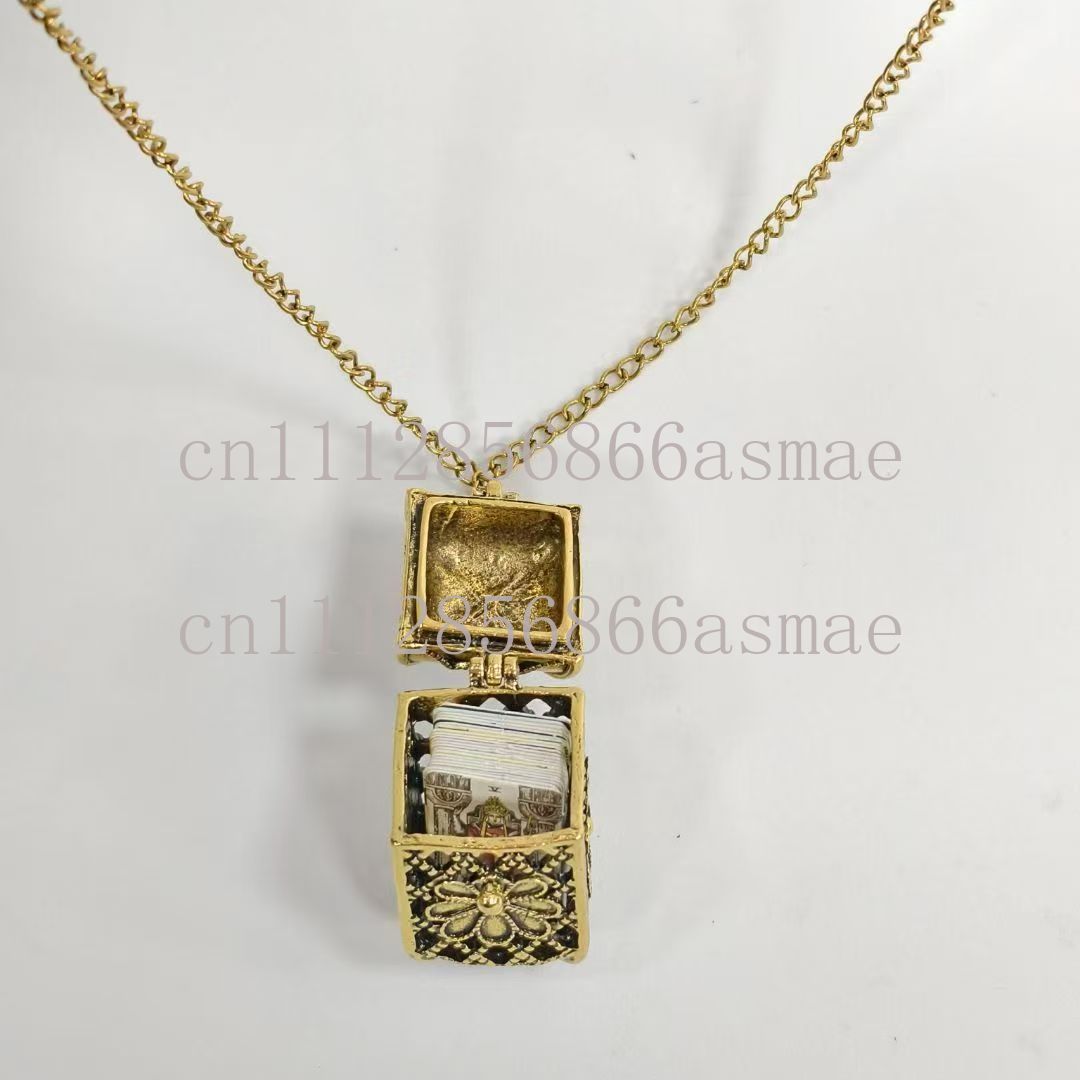 빈티지 합금 타로 카드 펜던트 목걸이 미니 메탈 박스  - Vintage Fashion Necklace 리뷰 및 가격