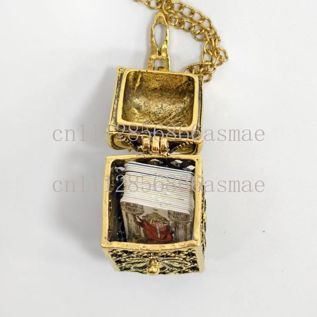 빈티지 합금 타로 카드 펜던트 목걸이 미니 메탈 박스  - Vintage Fashion Necklace 리뷰 및 가격