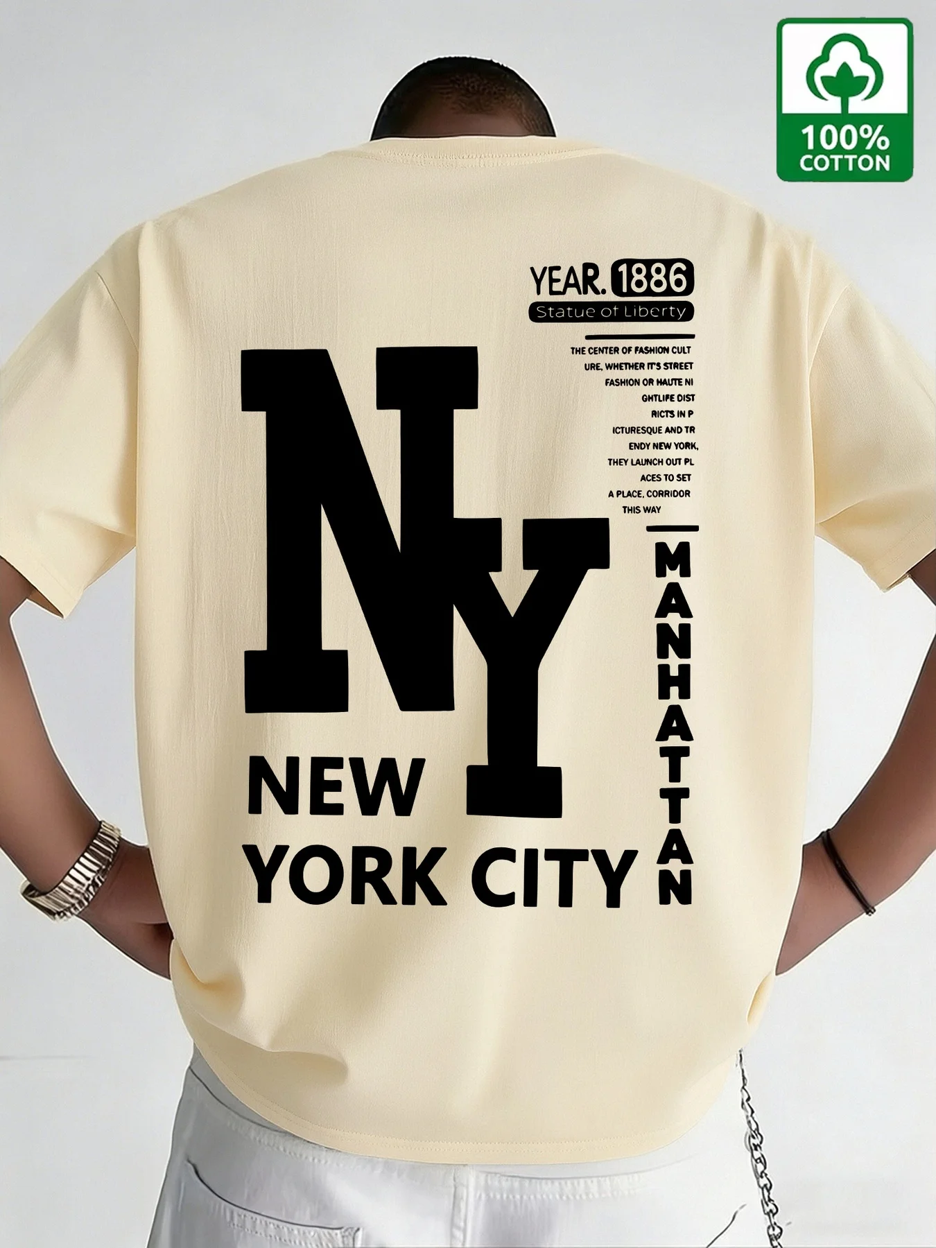남성용 NYC 티셔츠 코튼 뉴욕시 레터 그래픽 프린트  - Vintage Fashion Nyc 리뷰 및 가격