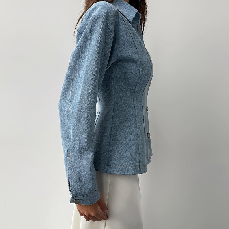KT 빈티지 허리 조절 데님 셔츠 여성용 긴팔 버튼다운 - Vintage Women Fashion 리뷰 및 가격