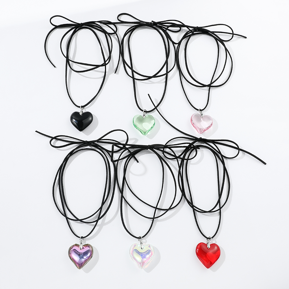 이중 레이어 심플 보우 크리스탈 하트 모양 목걸이, 여 - Vintage Fashion Necklace 리뷰 및 가격
