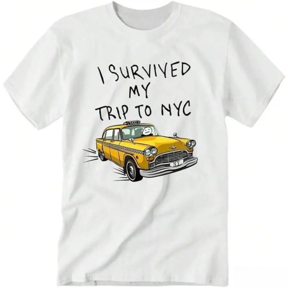 나는 뉴욕 여행에서 살아남았 빈티지 노란색 택시 그래픽 - Vintage Fashion Nyc 리뷰 및 가격